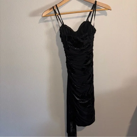BCX Black Ruched Mini HOMECOMING/cocktail Dress Size XS - Picture 5 of 13